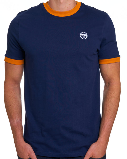 Sergio Tacchini Sergio Tacchini Pro Ringer T-Shirt Marineblau/Orange
