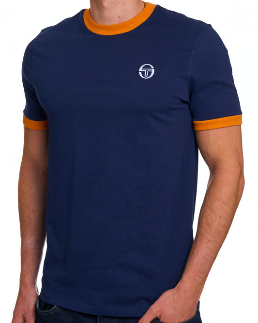 Sergio Tacchini Sergio Tacchini Pro Ringer T-Shirt Marineblau/Orange