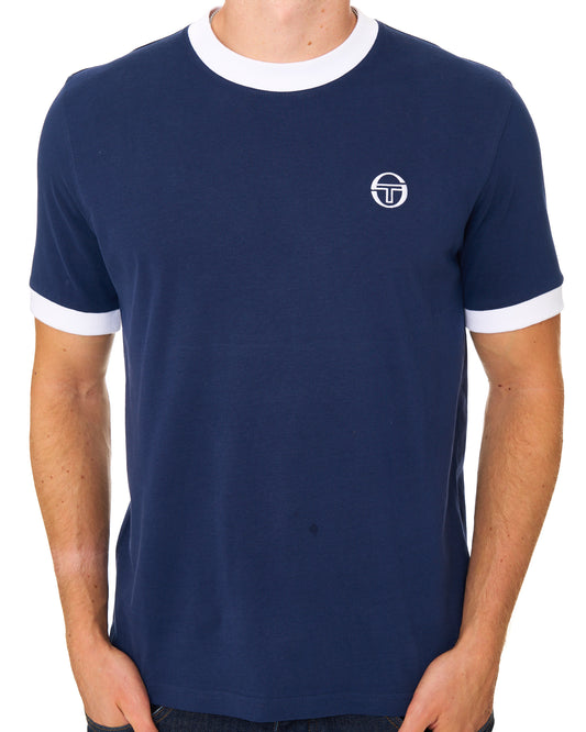 Sergio Tacchini Sergio Tacchini Pro Ringer T Shirt Navy Blue/White