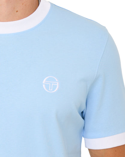 Sergio Tacchini Pro Ringer T Shirt Sky Blue/White