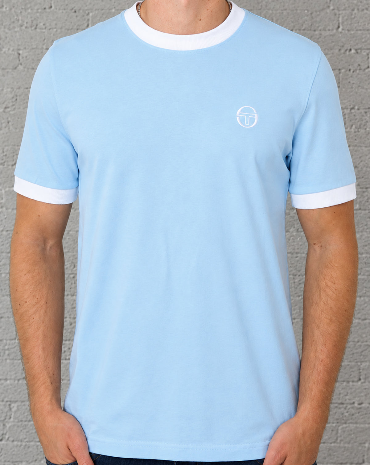 Sergio Tacchini Pro Ringer T Shirt Sky Blue/White