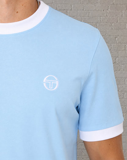 Sergio Tacchini Pro Ringer T Shirt Sky Blue/White