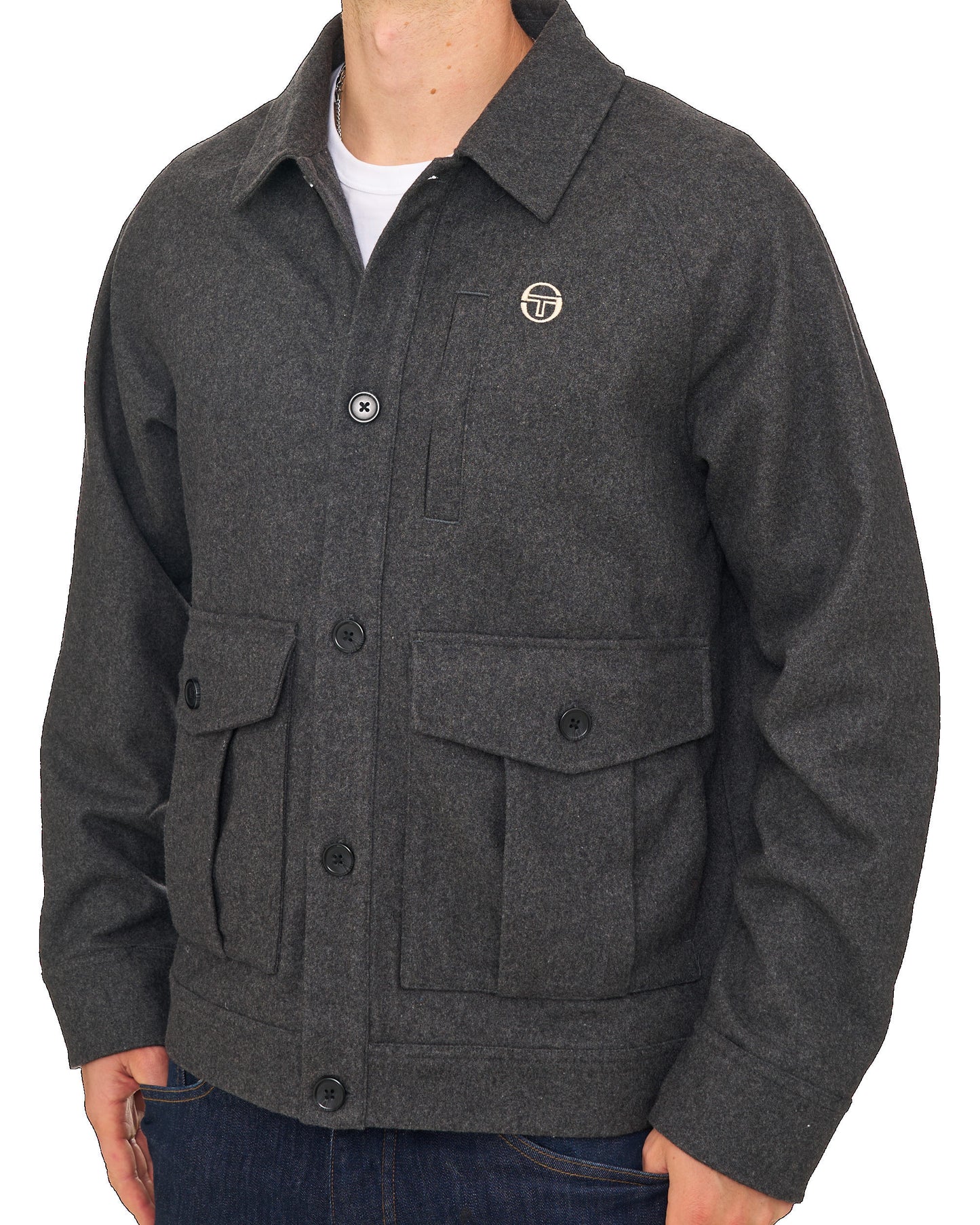 Sergio Tacchini Rico Melton Jacket Charcoal Marl