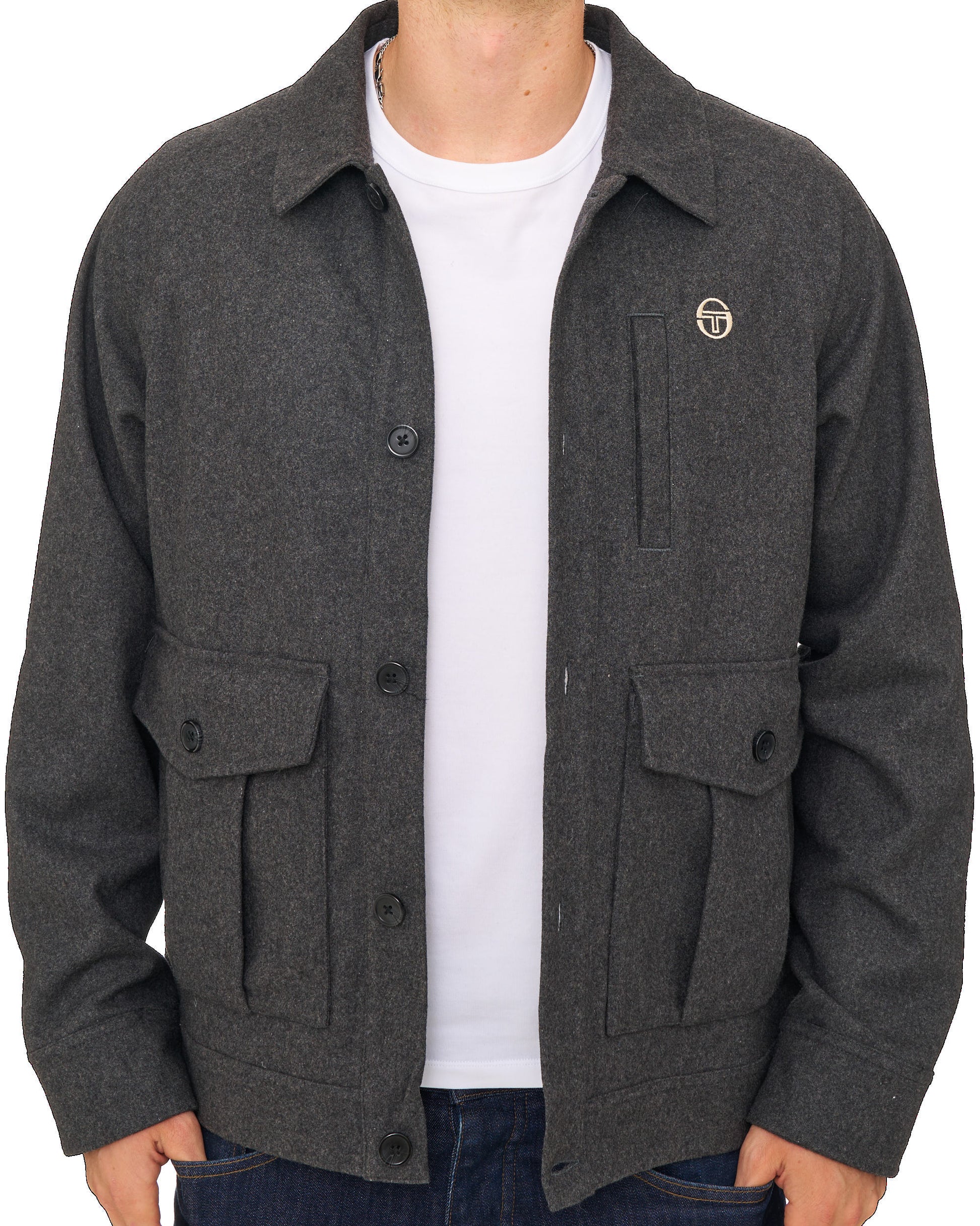 Sergio Tacchini Rico Melton Jacket Charcoal Marl