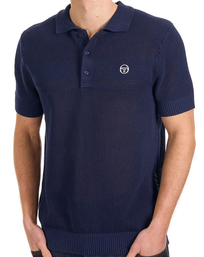 Strukturiertes Strickpolo von Sergio Tacchini in Marineblau
