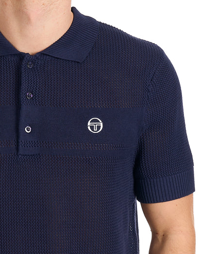 Strukturiertes Strickpolo von Sergio Tacchini in Marineblau