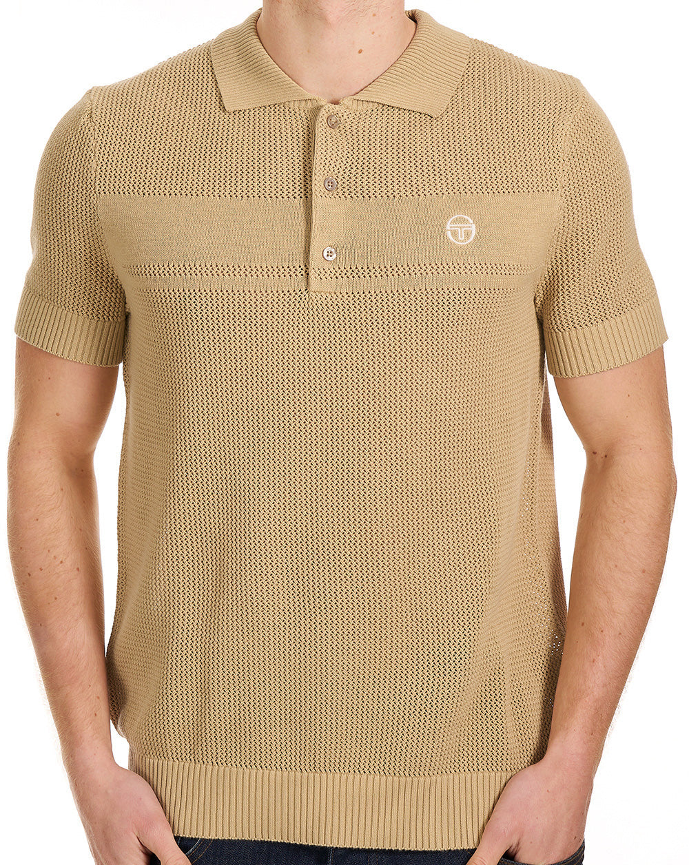 Sergio Tacchini Strukturiertes Strickpolo Sand