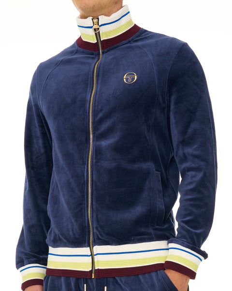 Sergio Tacchini Sartori Velour Track Top Navy Blue