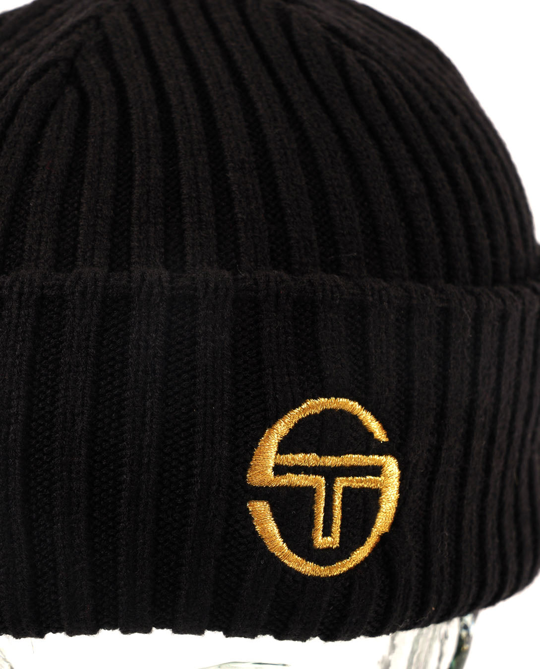 Sergio Tacchini Seppi Ribbed Beanie Black/Old Gold