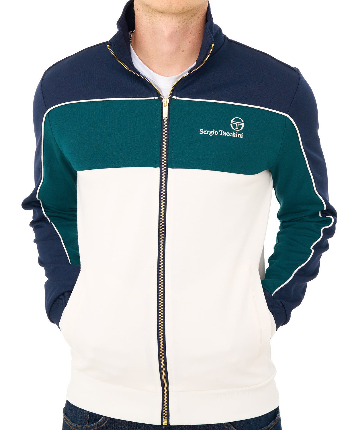 Sergio Tacchini Spiga Track Top Navy/Deep Teal/Gardenia
