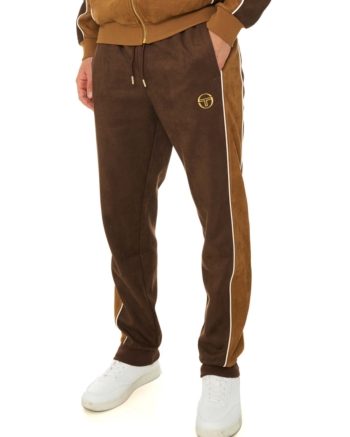 Sergio Tacchini Contrasto Suede Track Pant Brown