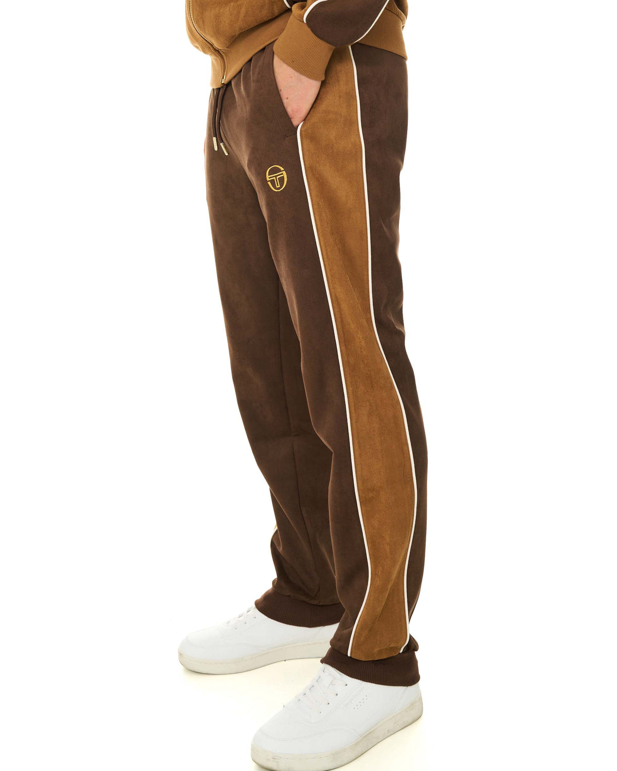 Sergio Tacchini Contrasto Suede Track Pant Brown