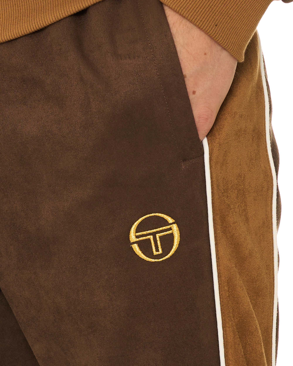 Sergio Tacchini Contrasto Suede Track Pant Brown
