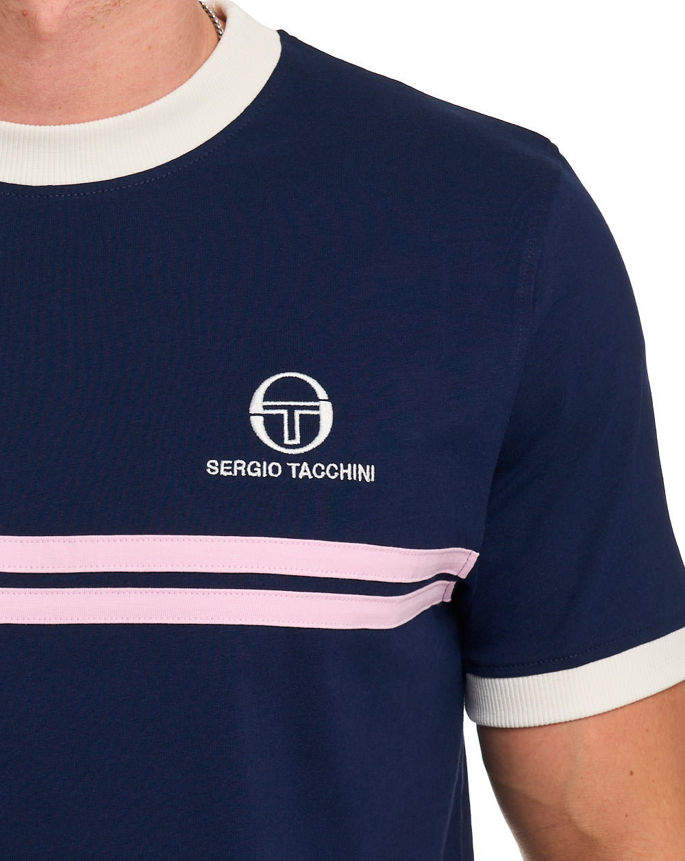 Sergio Tacchini Supermac T-Shirt Maritime Blau/Gardenie/Rosa