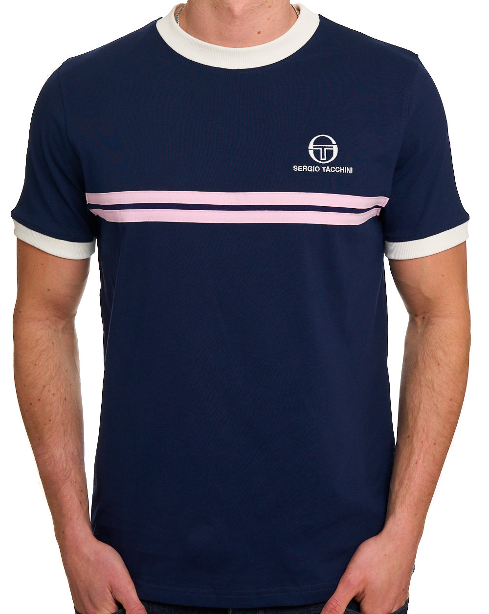Sergio Tacchini Supermac T-Shirt Maritime Blau/Gardenie/Rosa