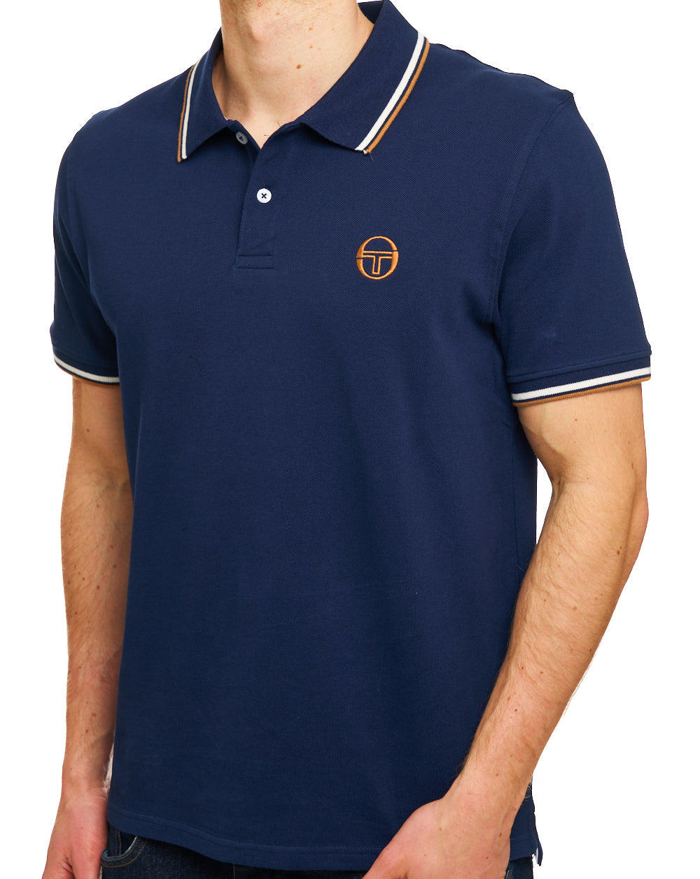 Sergio Tacchini Poloshirt mit Streifen in Marineblau