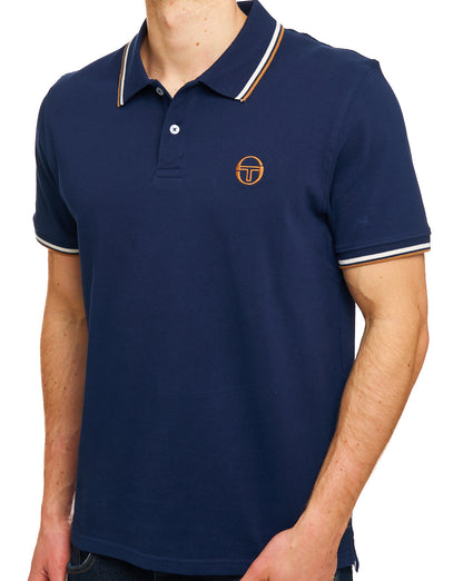 Sergio Tacchini Poloshirt mit Streifen in Marineblau
