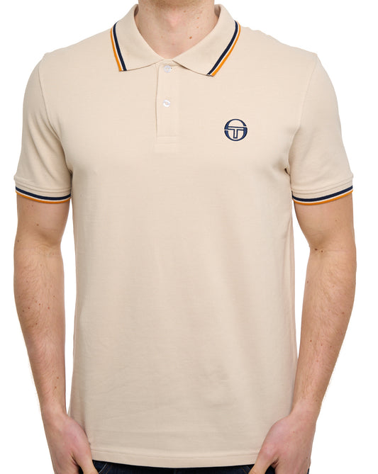 Sergio Tacchini Sergio Tacchini Polohemd mit Farbverlauf, Sandfarben/Marineblau/Orange