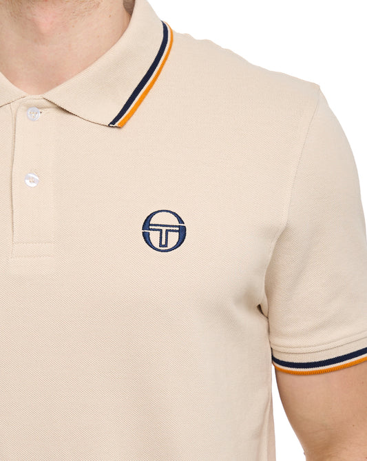 Sergio Tacchini Sergio Tacchini Polohemd mit Farbverlauf, Sandfarben/Marineblau/Orange