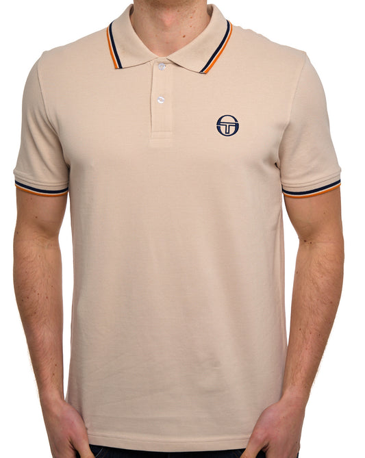 Sergio Tacchini Sergio Tacchini Polohemd mit Farbverlauf, Sandfarben/Marineblau/Orange