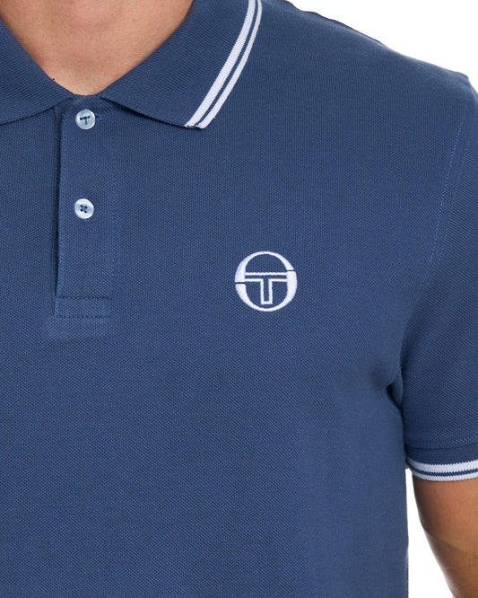 Sergio Tacchini Sergio Tacchini Poloshirt mit Farbverlauf, Vintage Indigo/Weiß