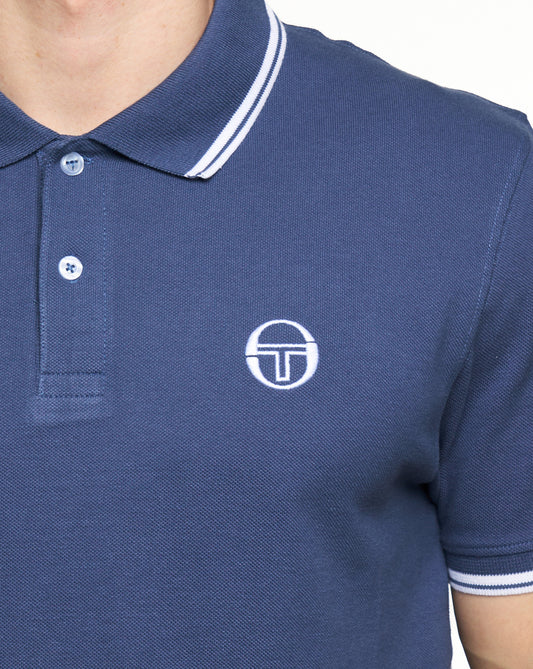Sergio Tacchini Sergio Tacchini Poloshirt mit Farbverlauf, Vintage Indigo/Weiß