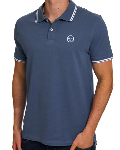 Sergio Tacchini Poloshirt mit Farbverlauf, Vintage Indigo/Weiß