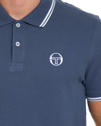 Sergio Tacchini Poloshirt mit Farbverlauf, Vintage Indigo/Weiß