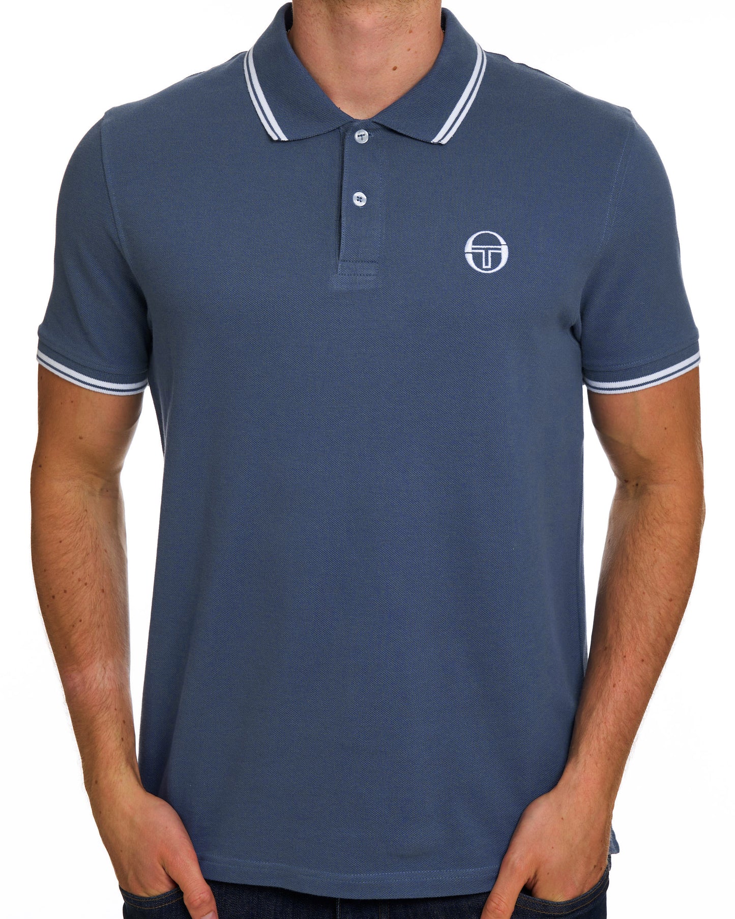 Sergio Tacchini Poloshirt mit Farbverlauf, Vintage Indigo/Weiß