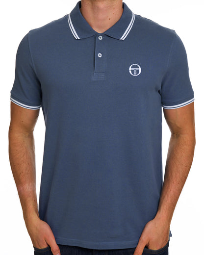 Sergio Tacchini Poloshirt mit Farbverlauf, Vintage Indigo/Weiß