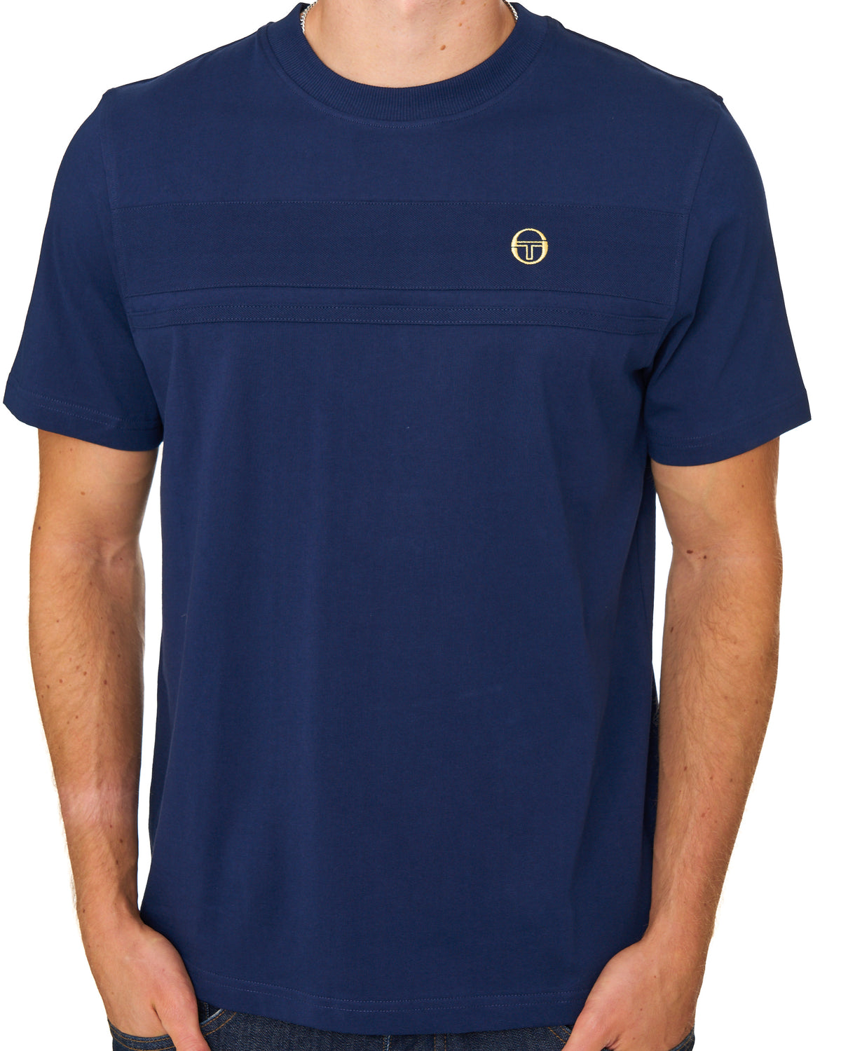 Sergio Tacchini Moda Milano Tonal Masters T Shirt Navy Blue