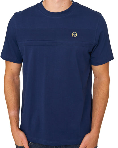 Sergio Tacchini Moda Milano Tonal Masters T Shirt Navy Blue