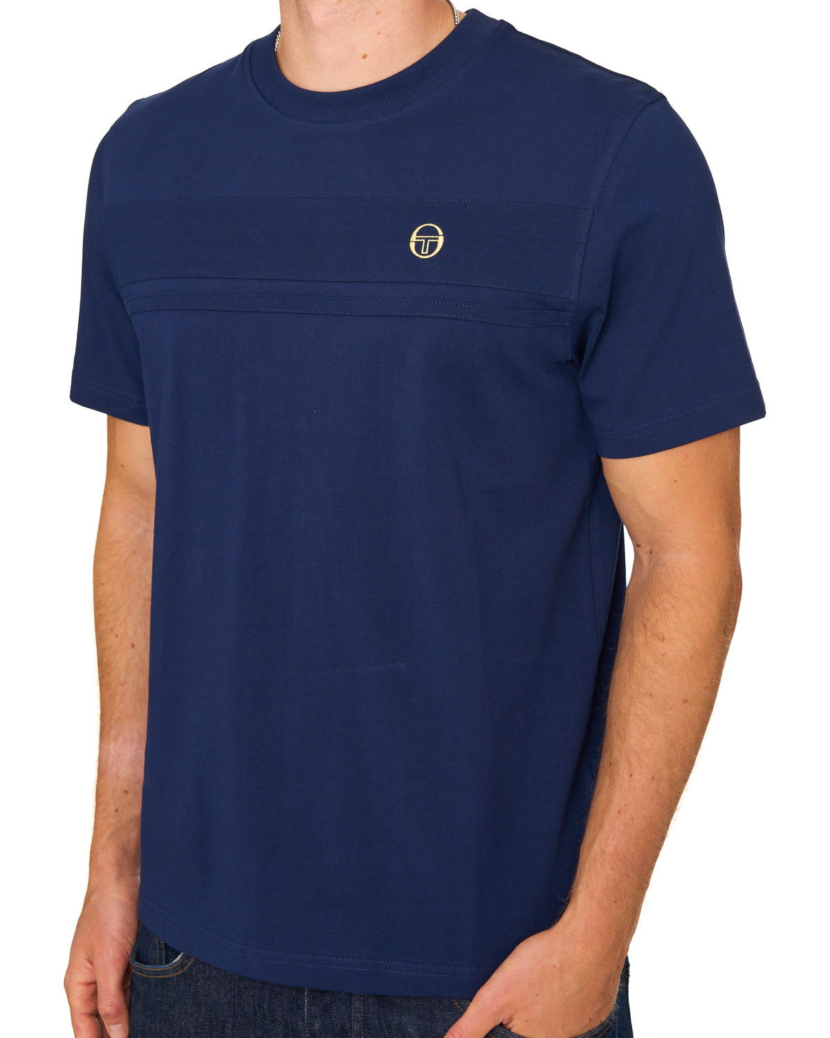 Sergio Tacchini Moda Milano Tonal Masters T Shirt Navy Blue