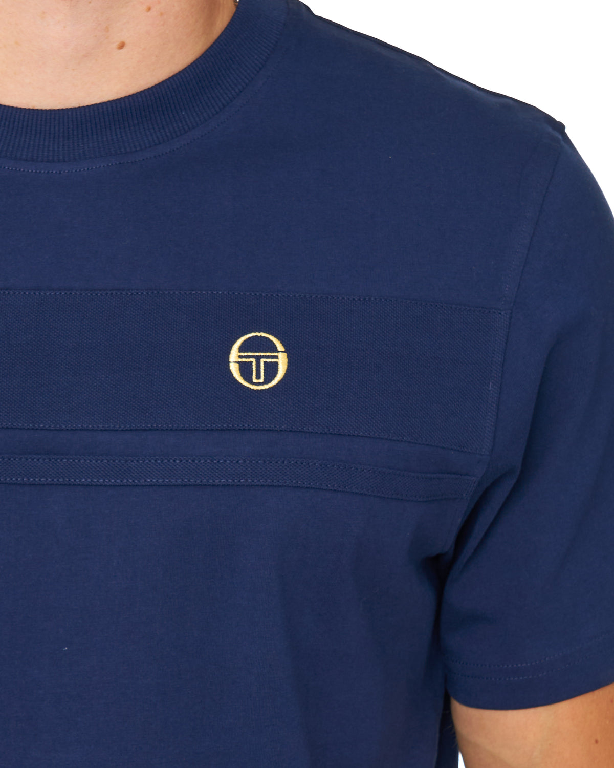 Sergio Tacchini Moda Milano Tonal Masters T Shirt Navy Blue