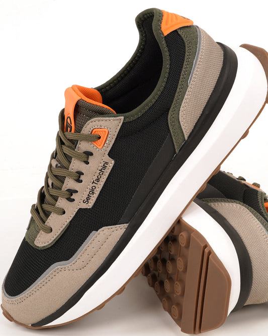 Sergio Tacchini Sergio Tacchini Verona Trainers Black/Khaki/Orange