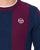 Sergio Tacchini Striped Crew Knit Burgundy/Navy Blue