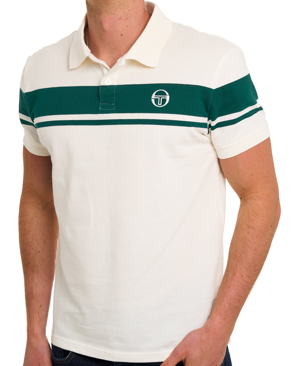 Sergio Tacchini Young Line Poloshirt Gardenia/Grün