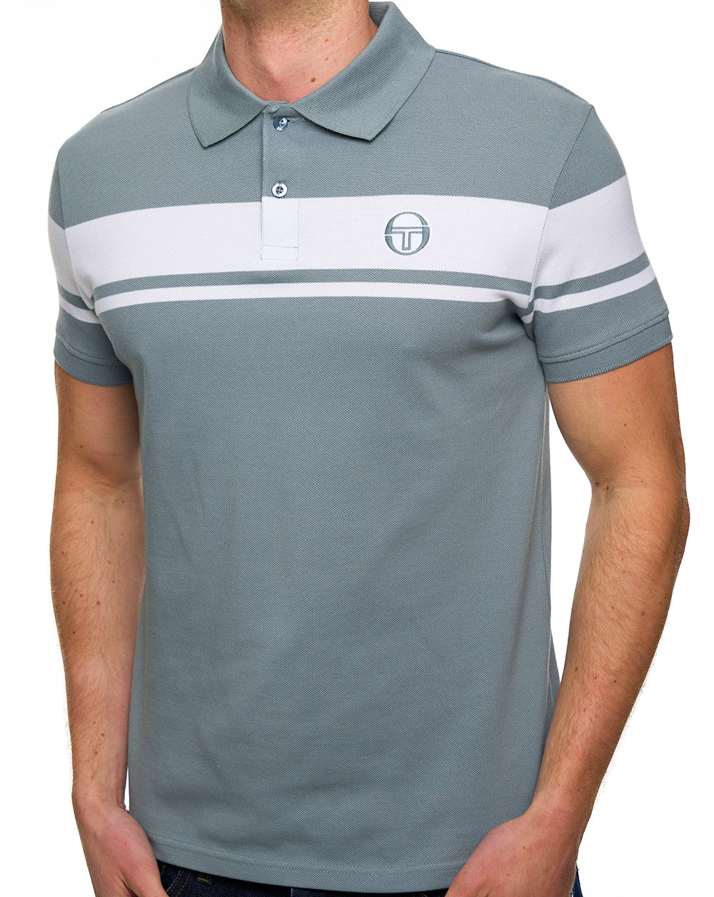 Sergio Tacchini Young Line Poloshirt Blei/Weiß