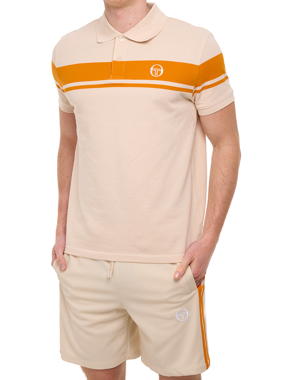 Sergio Tacchini Young Line Polo Shirt Sandshell/Orange