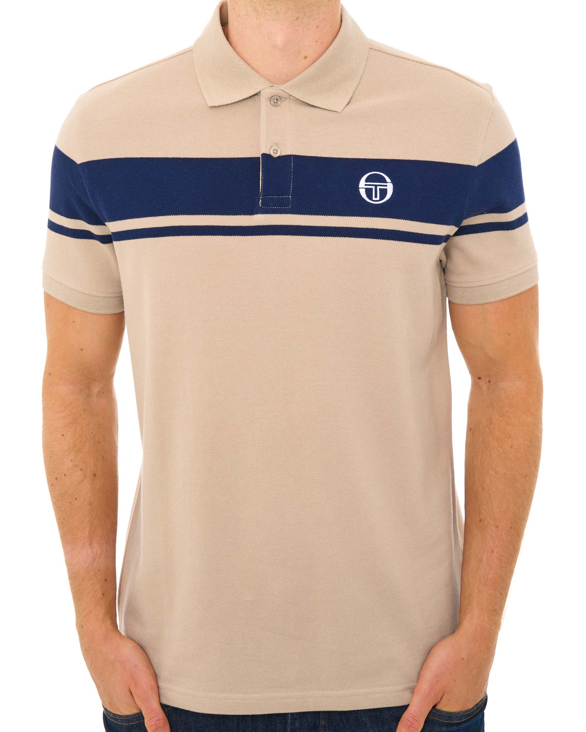 Sergio Tacchini Young Line Poloshirt Stein/Marineblau