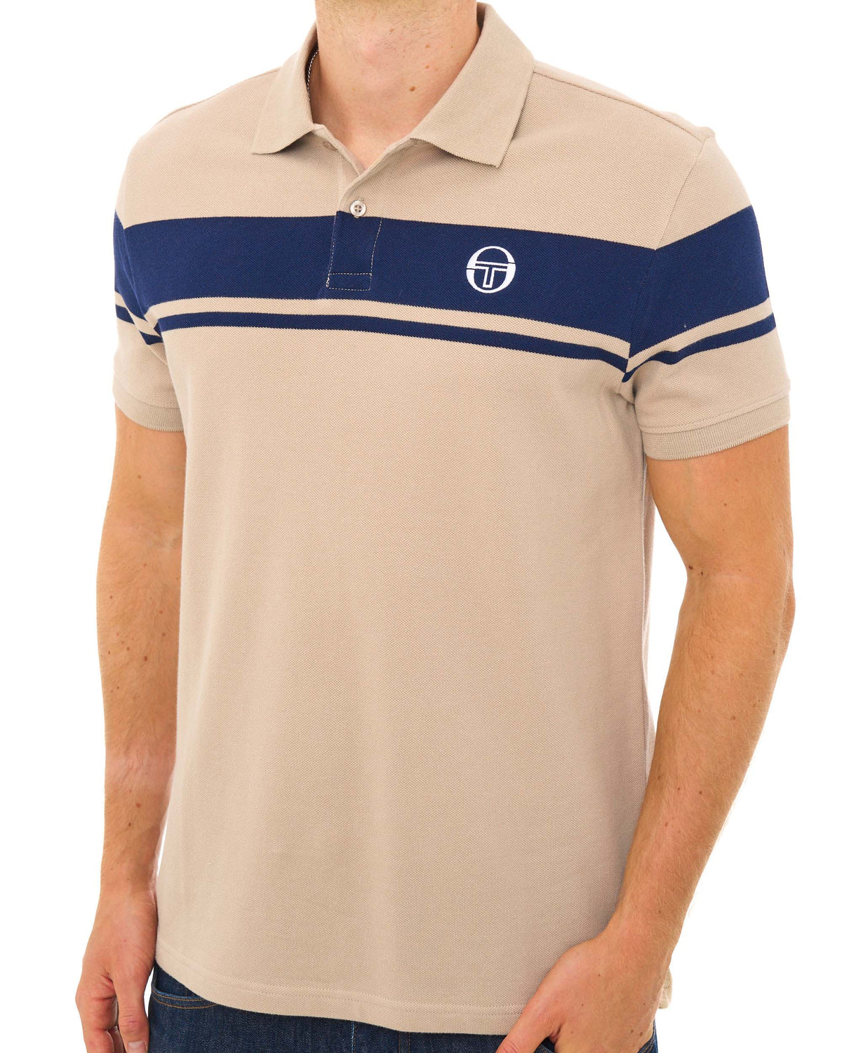Sergio Tacchini Young Line Poloshirt Stein/Marineblau