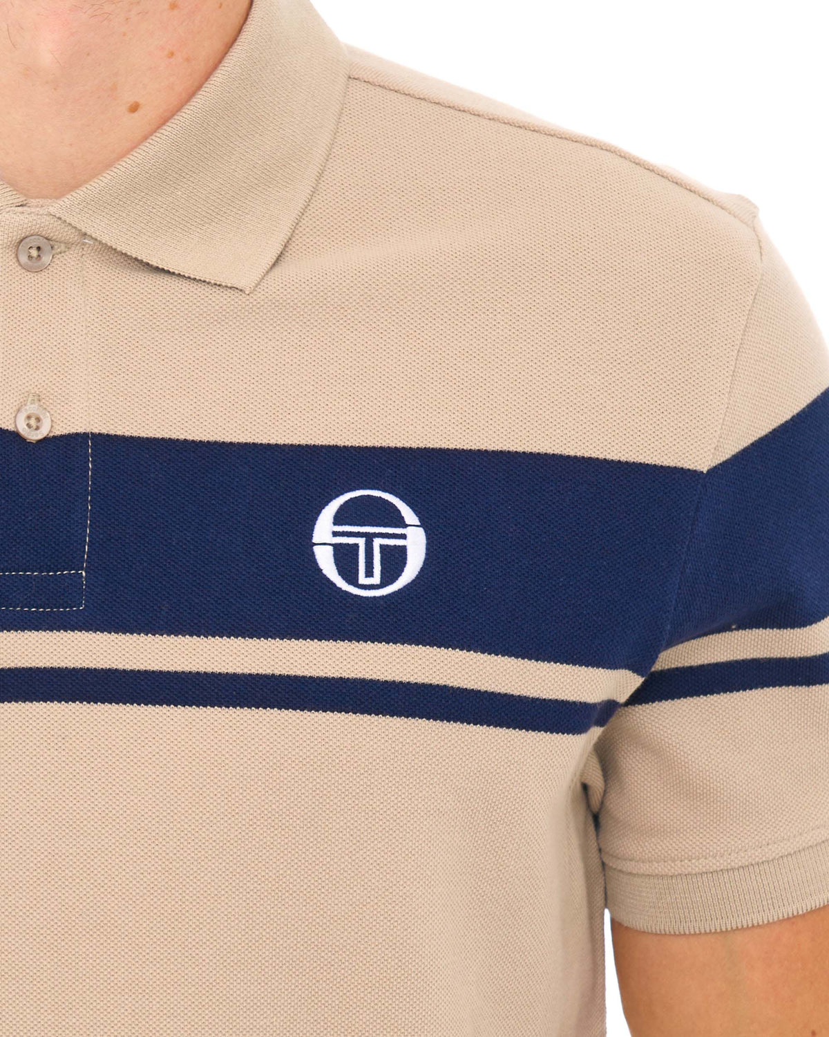 Sergio Tacchini Young Line Poloshirt Stein/Marineblau