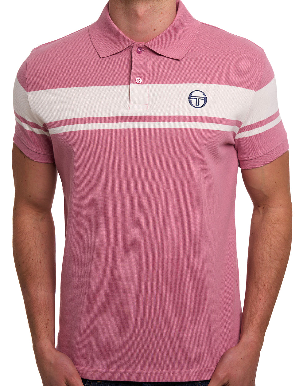 Sergio Tacchini Young Line Poloshirt in der Farbe Fingerhutrosa/Gardenia