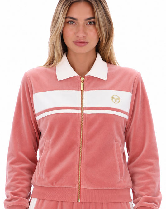 Sergio Tacchini Women Sergio Tacchini Collars Velour Track Top Deep Blush Gardenia