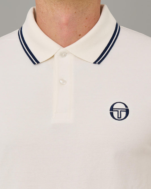 Sergio Tacchini Sergio Tacchini – Langarm-Poloshirt mit Streifen in Gardenia