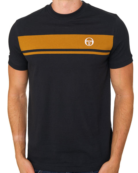 Sergio Tacchini Masters T Shirt Black/Golden Brown
