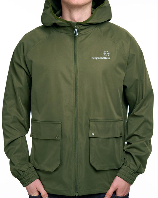 Sergio Tacchini Sergio Tacchini Hooded Casual Jacket Dark Olive