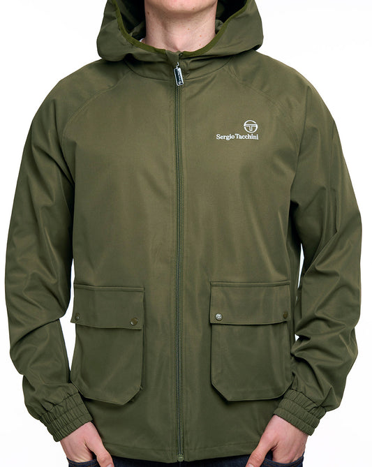 Sergio Tacchini Sergio Tacchini Hooded Casual Jacket Dark Olive