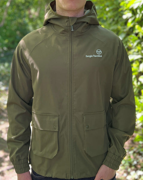 Sergio Tacchini Hooded Casual Jacket Dark Olive