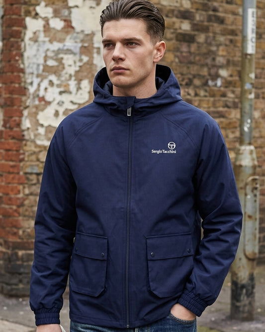 Sergio Tacchini Sergio Tacchini Hooded Casual Jacket Navy Blue